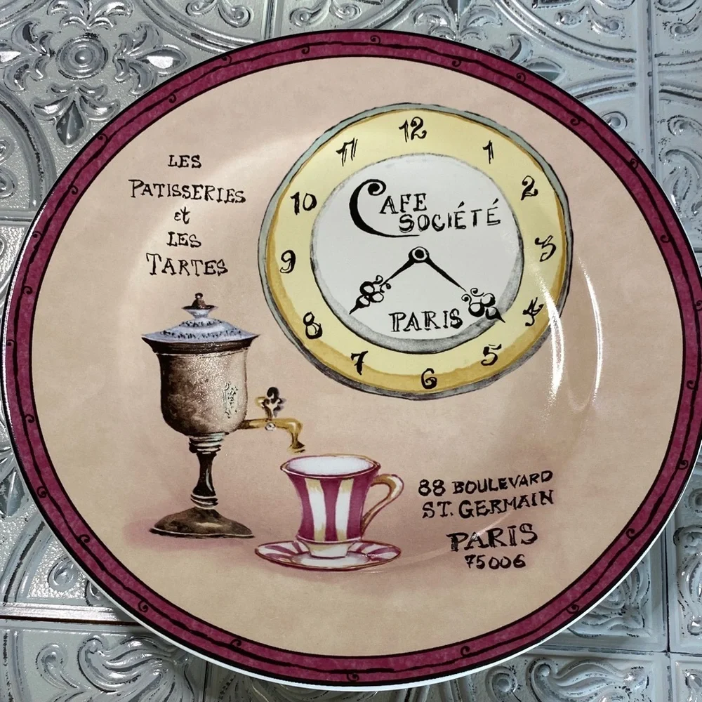 The Sakura Table Sweet Treats Parisian Decorative 9”Plates Set of 4